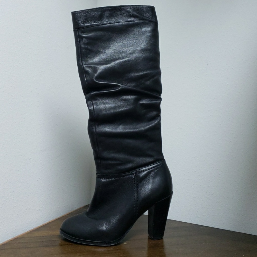 Tall black leather boots ALDO